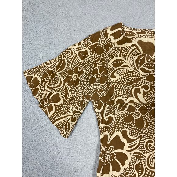 Roxy Womens Size M Boho V-Neck Flowy Sleeves Top Floral Swirl y2k - Picture 12 of 12